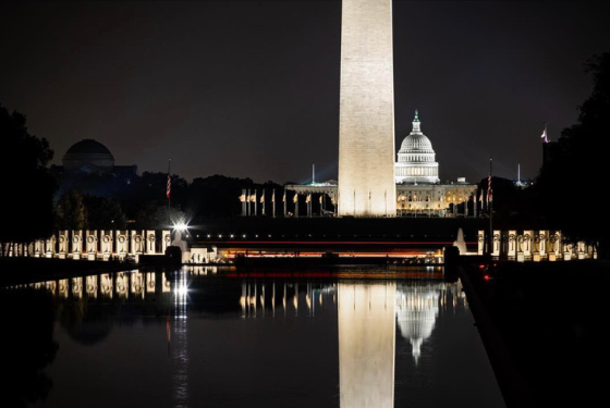 Washington Monument & Capitol at night