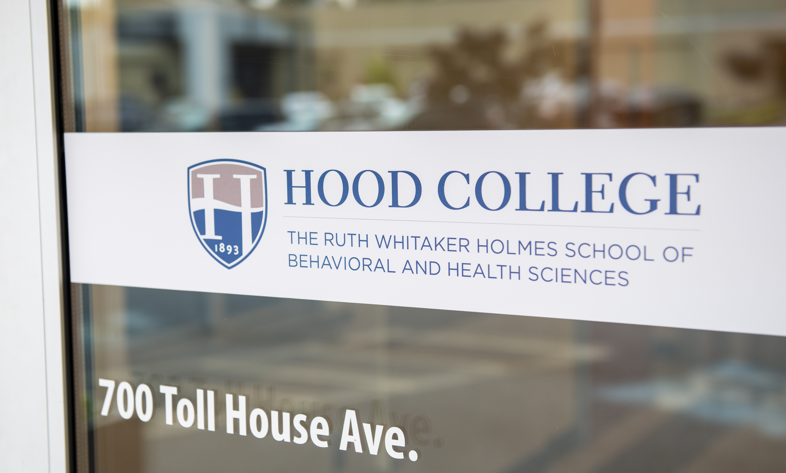 The entrance to the Ruth Withaker Holmes School of Behavioral and Health Sciences, home of the Hood College Department of Nursing