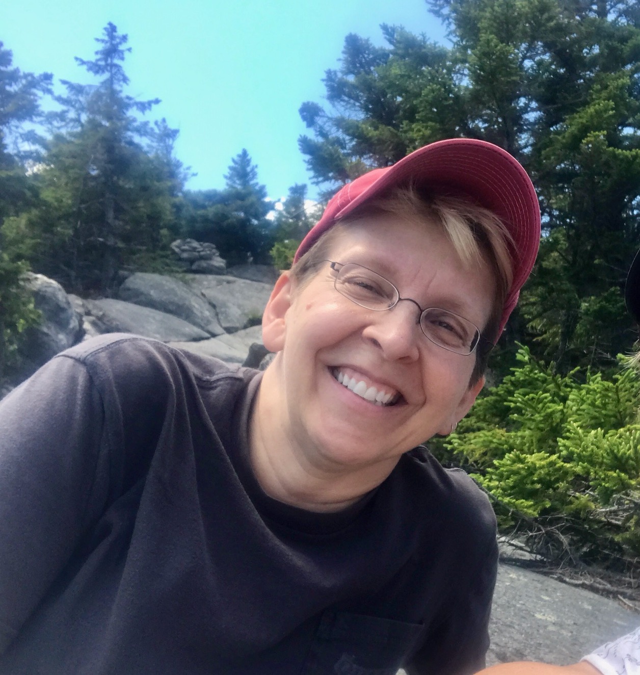 Diane Beers '88 hiking in NH