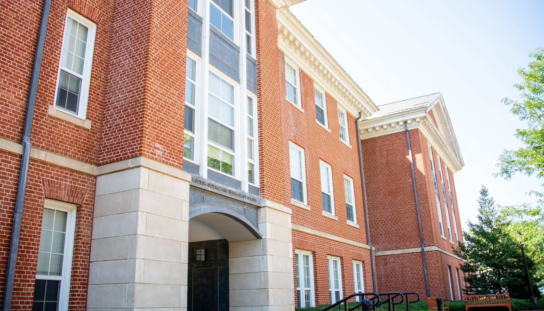 The front entrance to the Hodson Science and Technology Center