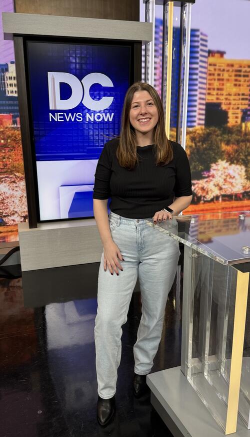 Katie Misuraca at the DC News Now studio.