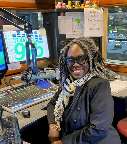 Rona Mensah in the WLTF studio.