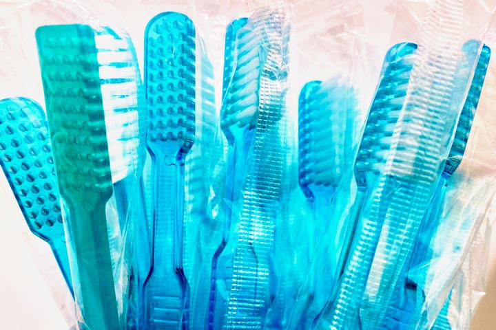 blue toothbrushes